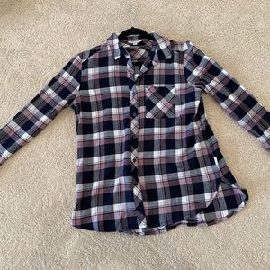 Pink and White Plaid Shirt